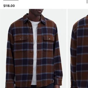 Madewell Men's Plaid Shirt Jacket in Dark Coffee